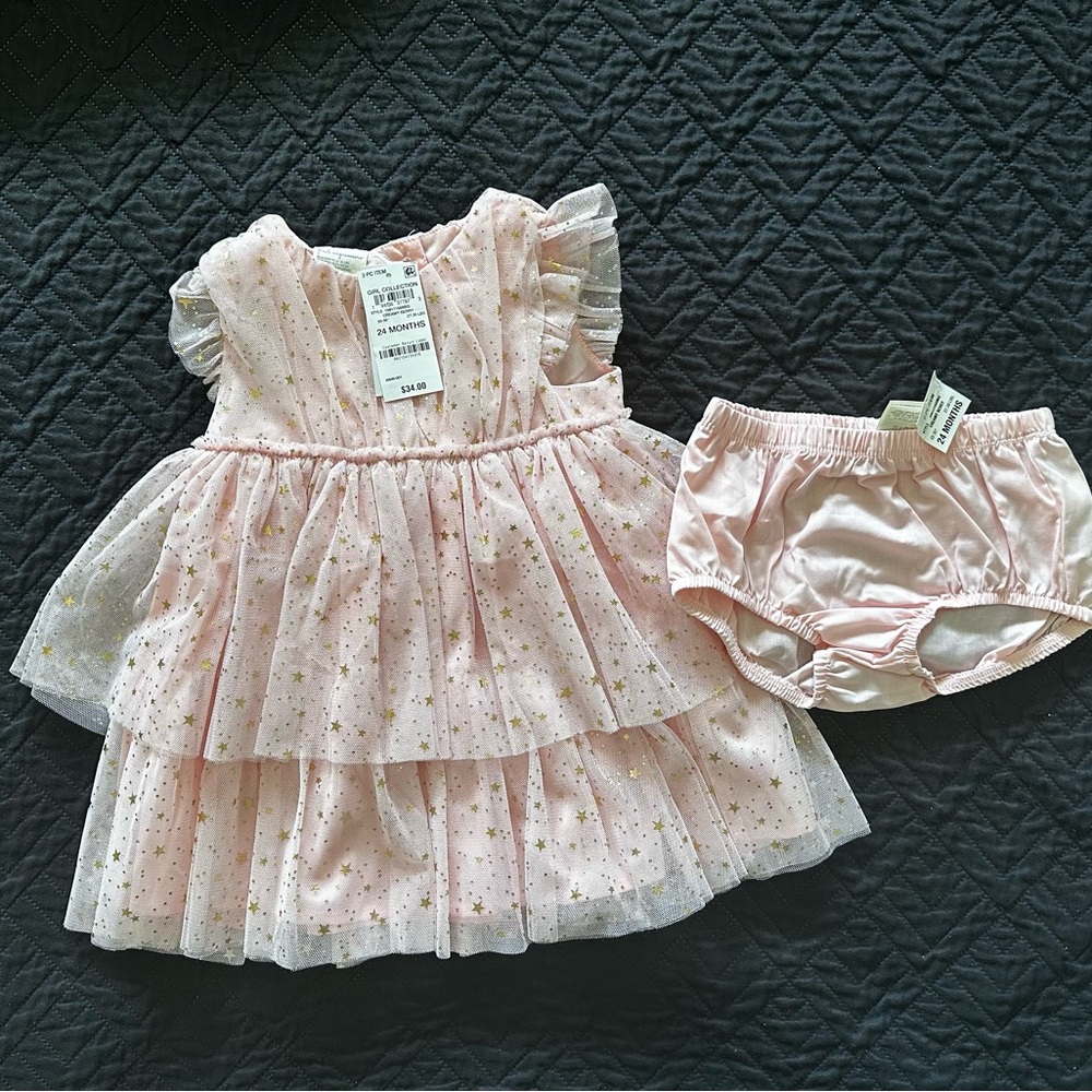 First Impression Pink Starry Kids Dress Set